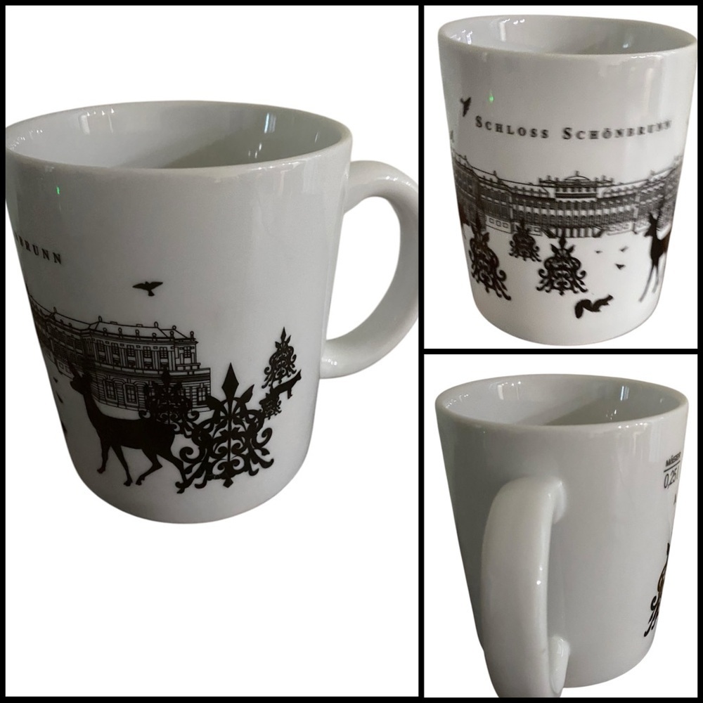 VGT Schloss Schonbrunn Palace Collectible Ceramic Black\White Holiday 12oz Mug
